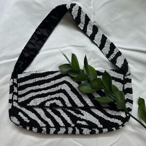White House Black Market Zebra Stripe Shoulder Bag